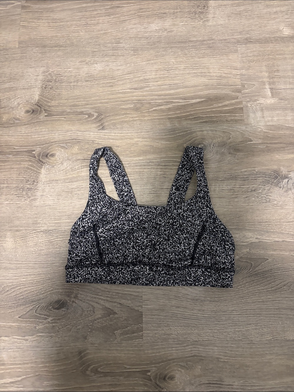lululemon athletica Black & White Marled Energy Sports Bra